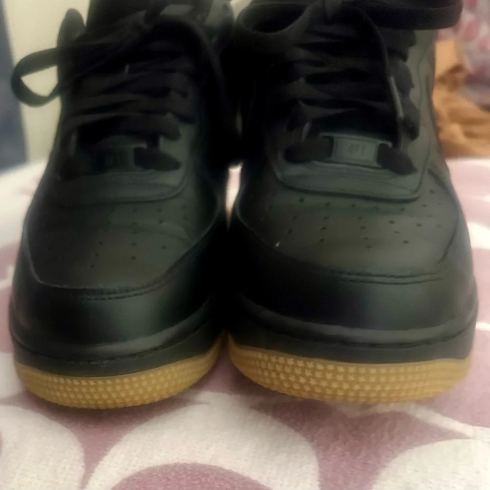 Nike Black and Gum Sole Air Force One Sneakers - Picture 8 of 10